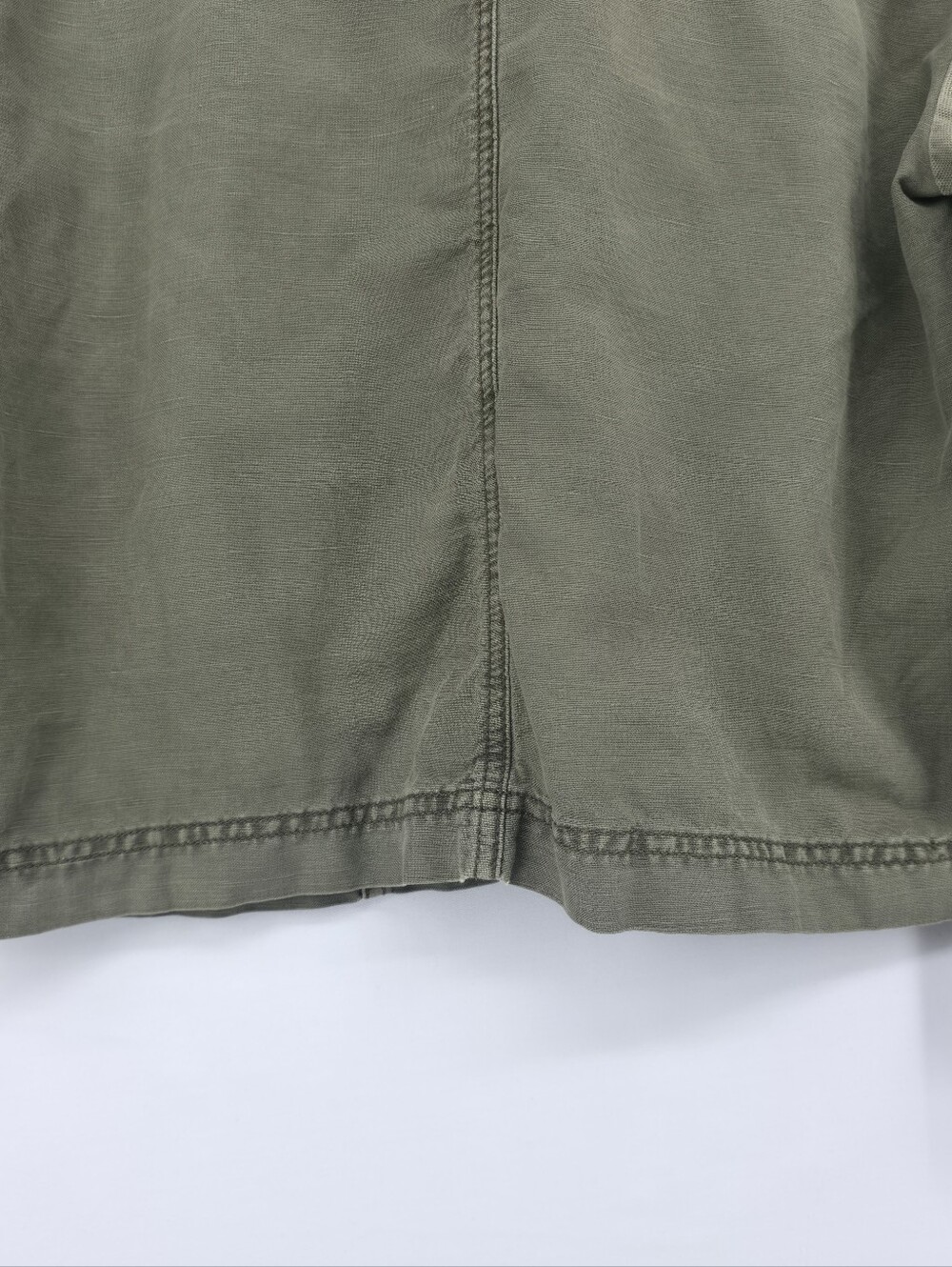 Anthropologie Olive Linen Blend Funnel Neck Utility Jacket Bell Sleeve Medium - Picture 12 of 15